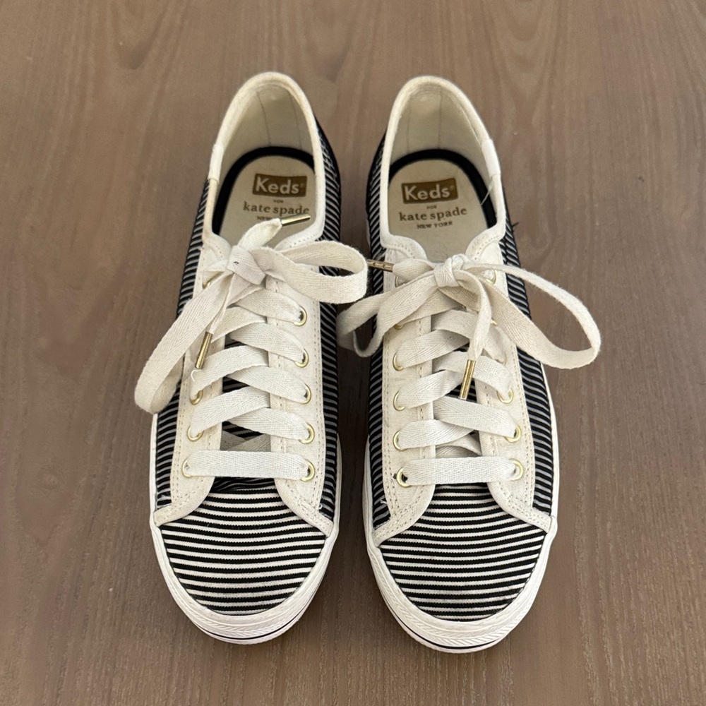 Keds x Kate Spade Black & White Striped Women’s Canvas Sneakers